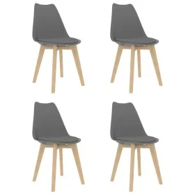 Dining chairs 4 units gray plastic by vidaXL, dining chairs - Ref: Foro24-244786, Price: 211,37 €, Discount: %