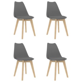 Sillas de comedor 4 unidades plástico gris de vidaXL, Sillas de comedor - Ref: Foro24-244786, Precio: 214,52 €, Descuento: %