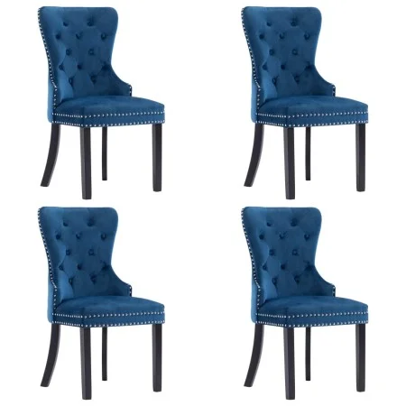 Esszimmerstühle 4 Einheiten aus blauem Samt von vidaXL, Essstühle - Ref: Foro24-3055871, Preis: 568,37 €, Rabatt: %