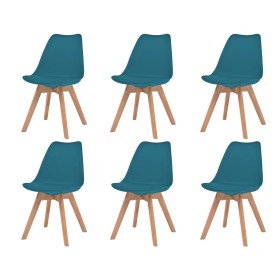 Dining chairs 6 units turquoise plastic by vidaXL, dining chairs - Ref: Foro24-274853, Price: 316,44 €, Discount: %