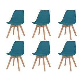 Dining chairs 6 units turquoise plastic by vidaXL, dining chairs - Ref: Foro24-274853, Price: 311,35 €, Discount: %