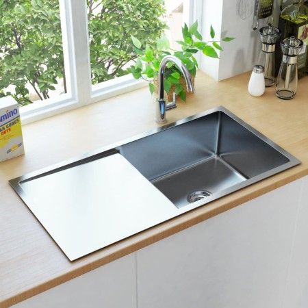Handgefertigtes Küchenspülbecken aus Edelstahl von vidaXL, Sinkt - Ref: Foro24-145080, Preis: 173,57 €, Rabatt: %