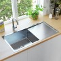 Handgefertigtes Küchenspülbecken aus Edelstahl von vidaXL, Sinkt - Ref: Foro24-145080, Preis: 173,57 €, Rabatt: %
