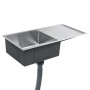 Fregadero de cocina hecho a mano acero inoxidable de vidaXL, Fregaderos - Ref: Foro24-145080, Precio: 131,44 €, Descuento: %
