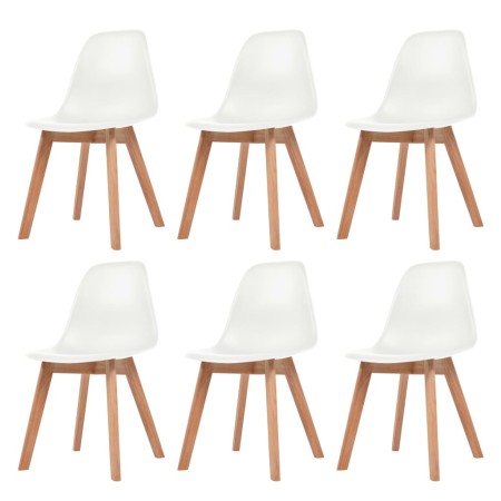Dining chairs 6 units white plastic by vidaXL, dining chairs - Ref: Foro24-244773, Price: 229,60 €, Discount: %
