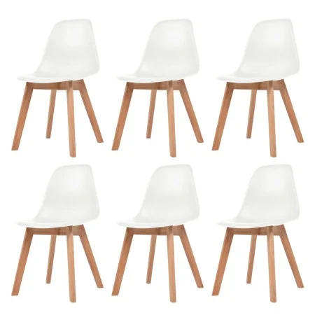 Sillas de comedor 6 unidades plástico blanco de vidaXL, Sillas de comedor - Ref: Foro24-244773, Precio: 238,89 €, Descuento: %