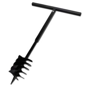 Earth drill with triple spiral black steel handle 180 mm by vidaXL, Helical augers - Ref: Foro24-141027, Price: 52,05 €, Disc...
