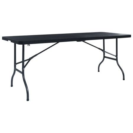 Folding garden table imitation HDPE rattan black 180x75x72 cm by vidaXL, Garden tables - Ref: Foro24-48831, Price: 101,52 €, ...