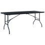 Klappbarer Gartentisch, HDPE-Rattanimitat, schwarz, 180 x 75 x 72 cm von vidaXL, Gartentische - Ref: Foro24-48831, Preis: 101...