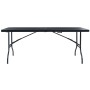 Klappbarer Gartentisch, HDPE-Rattanimitat, schwarz, 180 x 75 x 72 cm von vidaXL, Gartentische - Ref: Foro24-48831, Preis: 101...