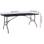 Klappbarer Gartentisch, HDPE-Rattanimitat, schwarz, 180 x 75 x 72 cm von vidaXL, Gartentische - Ref: Foro24-48831, Preis: 101...