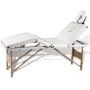 Folding massage table 4 zones cream wood structure by vidaXL, massage tables - Ref: Foro24-110096, Price: 206,16 €, Discount: %