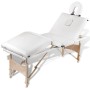 Folding massage table 4 zones cream wood structure by vidaXL, massage tables - Ref: Foro24-110096, Price: 206,16 €, Discount: %