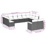 Set sofás de jardín 14 pzas con cojines ratán sintético beige
