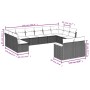 Set sofás jardín 14 pzas y cojines ratán sintético beige mezcla