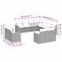 Set de sofás de jardín 11 pzas y cojines ratán sintético negro