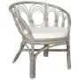 Dining chair with gray natural rattan and linen cushion by vidaXL, dining chairs - Ref: Foro24-325476, Price: 151,12 €, Disco...