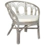 Esszimmerstuhl mit grauem Naturrattan und Leinenkissen von vidaXL, Essstühle - Ref: Foro24-325476, Preis: 152,84 €, Rabatt: %