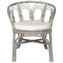 Dining chair with gray natural rattan and linen cushion by vidaXL, dining chairs - Ref: Foro24-325476, Price: 152,84 €, Disco...