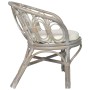 Esszimmerstuhl mit grauem Naturrattan und Leinenkissen von vidaXL, Essstühle - Ref: Foro24-325476, Preis: 152,84 €, Rabatt: %