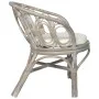Esszimmerstuhl mit grauem Naturrattan und Leinenkissen von vidaXL, Essstühle - Ref: Foro24-325476, Preis: 152,84 €, Rabatt: %