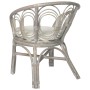 Esszimmerstuhl mit grauem Naturrattan und Leinenkissen von vidaXL, Essstühle - Ref: Foro24-325476, Preis: 152,84 €, Rabatt: %