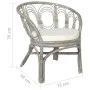 Dining chair with gray natural rattan and linen cushion by vidaXL, dining chairs - Ref: Foro24-325476, Price: 151,12 €, Disco...