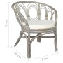 Esszimmerstuhl mit grauem Naturrattan und Leinenkissen von vidaXL, Essstühle - Ref: Foro24-325476, Preis: 152,84 €, Rabatt: %