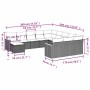 Set de sofás de jardín 12 pzas y cojines ratán sintético marrón