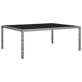 Mesa de comedor de jardín ratán sintético gris 200x150x74 cm de vidaXL, Mesas de jardín - Ref: Foro24-46130, Precio: 179,88 €...