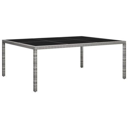 Mesa de comedor de jardín ratán sintético gris 200x150x74 cm