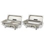2-teiliges Buffet-Essenswärmer-Set aus Edelstahl von vidaXL, Wilderer - Ref: Foro24-50528, Preis: 137,44 €, Rabatt: %