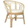 Dining chair with gray natural rattan and linen cushion by vidaXL, dining chairs - Ref: Foro24-325475, Price: 196,41 €, Disco...
