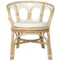 Dining chair with gray natural rattan and linen cushion by vidaXL, dining chairs - Ref: Foro24-325475, Price: 196,41 €, Disco...