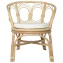 Silla de comedor con cojín ratán natural gris y lino de vidaXL, Sillas de comedor - Ref: Foro24-325475, Precio: 180,28 €, Des...