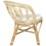 Dining chair with gray natural rattan and linen cushion by vidaXL, dining chairs - Ref: Foro24-325475, Price: 196,41 €, Disco...