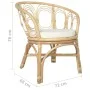 Dining chair with gray natural rattan and linen cushion by vidaXL, dining chairs - Ref: Foro24-325475, Price: 196,41 €, Disco...