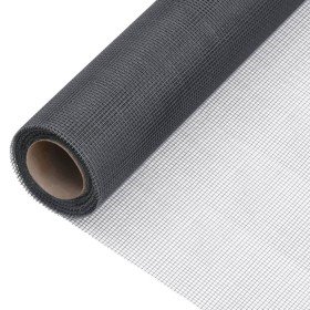 Malla mosquitera de fibra de vidrio gris 80x2000 cm