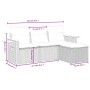 Set de sofás de jardín 4 pzas con cojines ratán sintético gris