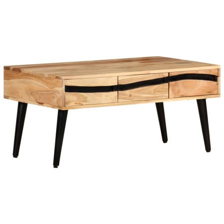 Mesa de centro de madera maciza de acacia 88x50x42 cm