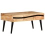Mesa de centro de madera maciza de acacia 88x50x42 cm