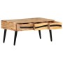 Mesa de centro de madera maciza de acacia 88x50x42 cm