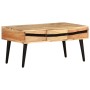 Mesa de centro de madera maciza de acacia 88x50x42 cm
