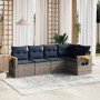 Set de sofás de jardín 5 pzas con cojines ratán sintético gris
