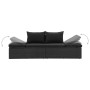Sun lounger with black synthetic rattan cushions by vidaXL, Loungers - Ref: Foro24-46224, Price: 210,25 €, Discount: %