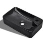 Keramikwaschbecken mit Loch für schwarzen Wasserhahn von vidaXL, Sinkt - Ref: Foro24-141935, Preis: 73,02 €, Rabatt: %