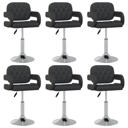 Drehbare Esszimmerstühle 6-teilig aus schwarzem Kunstleder von vidaXL, Essstühle - Ref: Foro24-3089117, Preis: 484,80 €, Raba...