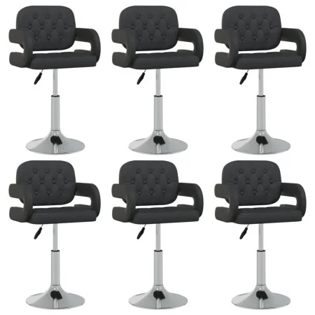 Sillas de comedor giratorias 6 unidades cuero sintético negro de vidaXL, Sillas de comedor - Ref: Foro24-3089117, Precio: 476...