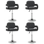 Drehbare Esszimmerstühle 4 Einheiten aus schwarzem Kunstleder von vidaXL, Essstühle - Ref: Foro24-3089107, Preis: 324,35 €, R...
