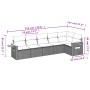 Set de sofás de jardín 6 pzas con cojines ratán sintético gris